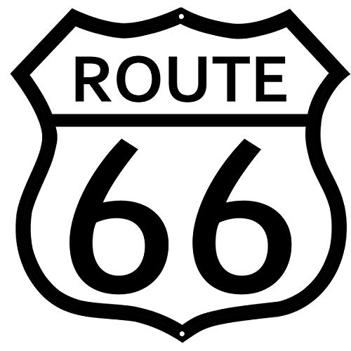 Amazon.com: (3) Route 66 White Black Cut Out Garage Metal Sign 7.5